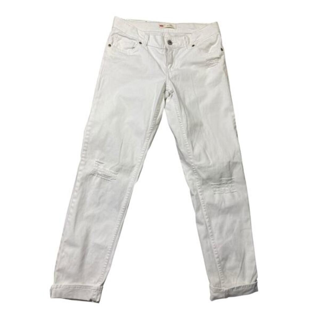 Levi's Women's Boyfriend Jeans 28 White‎ Distressed Denim Casual Trendy